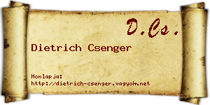 Dietrich Csenger névjegykártya